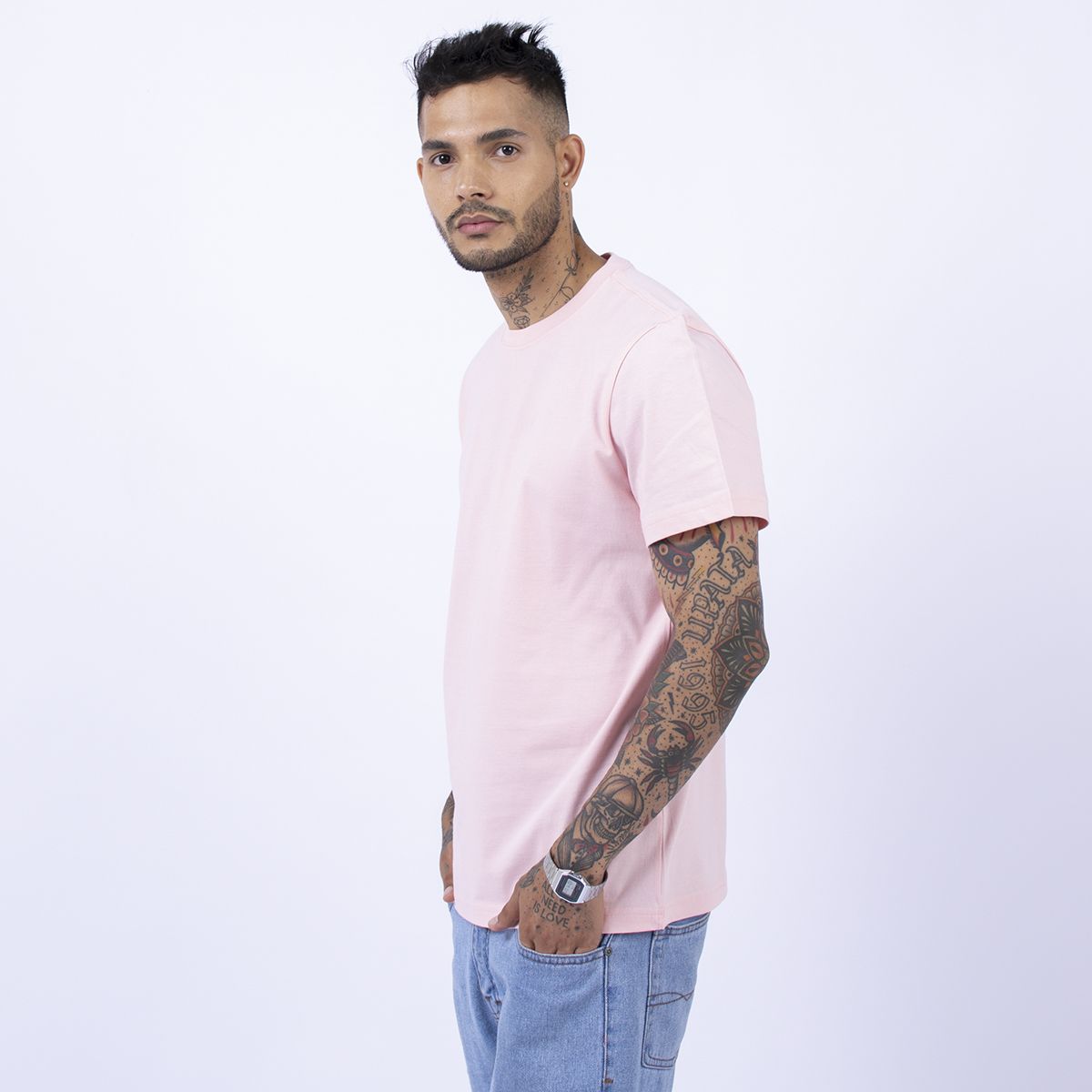 BHEVSK - Polo basico rosa hombre