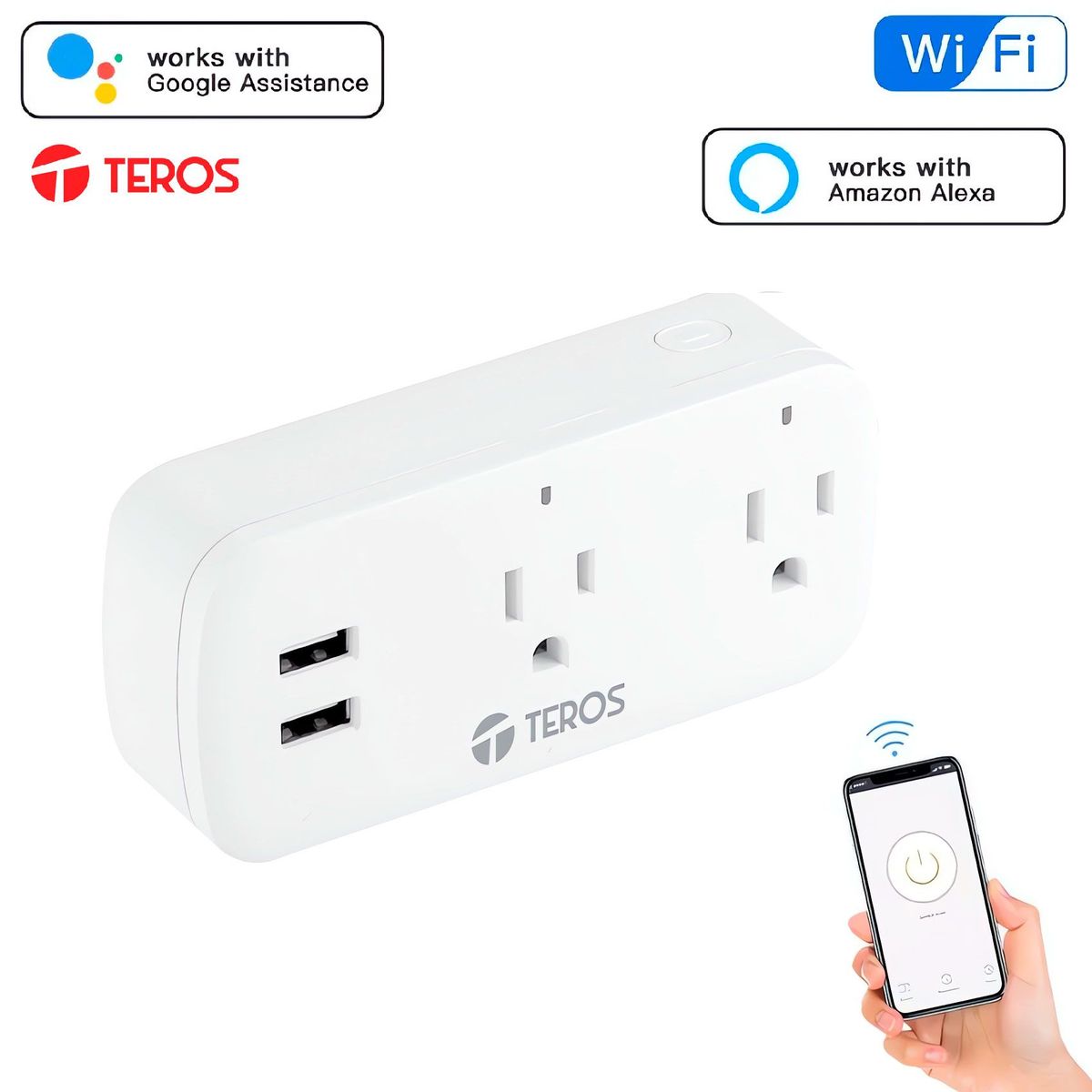 TEROS - Enchufe Tomacorriente Inteligente Smart 15a Teros Wifi Alexa