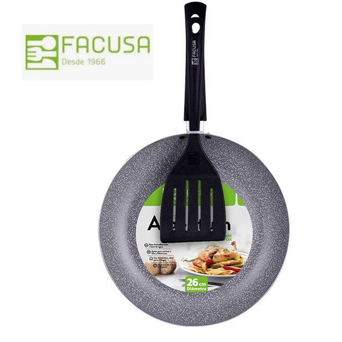 FACUSA - Sartenes Facusa Roja 22 cm con Espatula