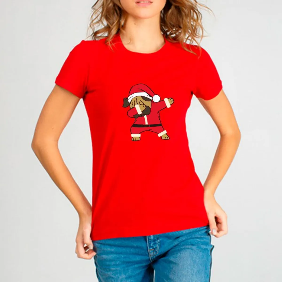 GENERICO - Polo Mujer Manga Corta Perrito - Nathalie Love It - Rojo