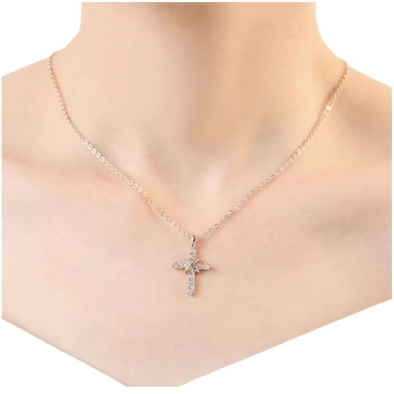 GENERICO - Collar Cruz con Cristales Regalo San Valentín Novia - Genieka