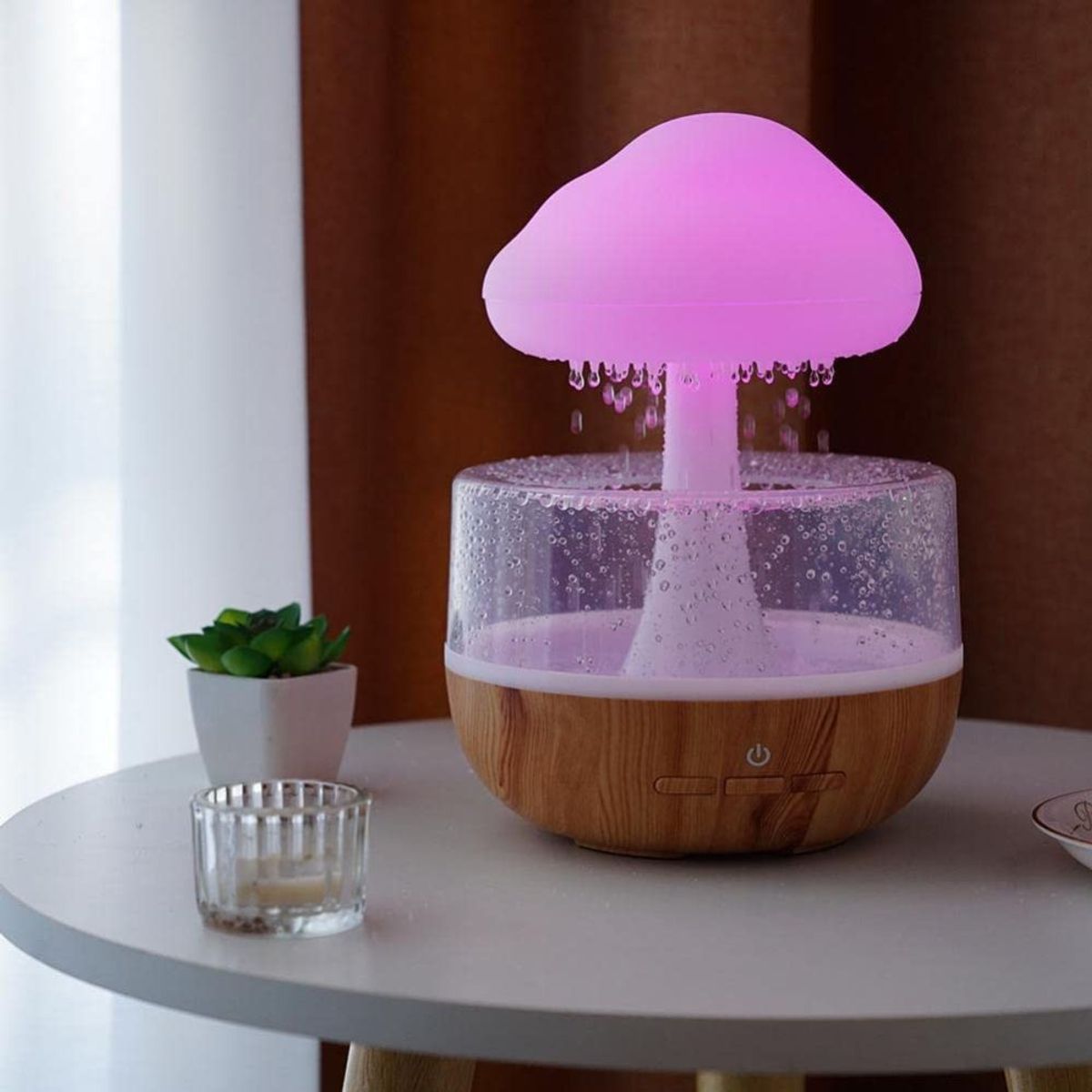 GENERICO - Humidificador Lampara Simulador Lluvia Recargable Luz Rgb
