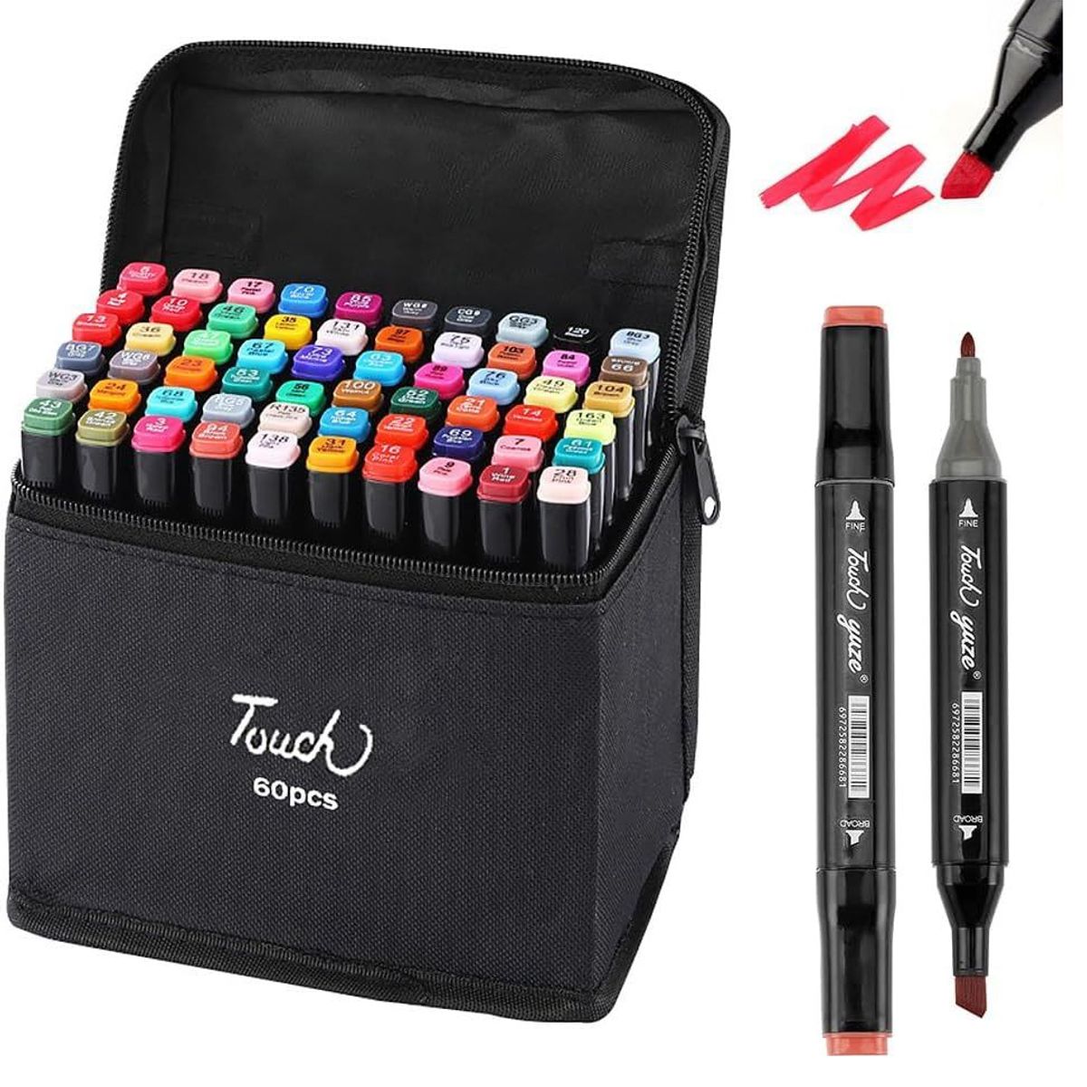 GENERICO - Plumones Doble Punta Marcadores Colores de 60pcs