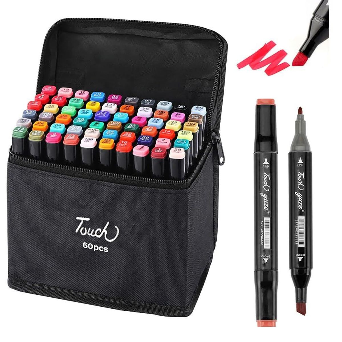 GENERICO - Plumones Doble Punta Marcadores Colores de 60pcs