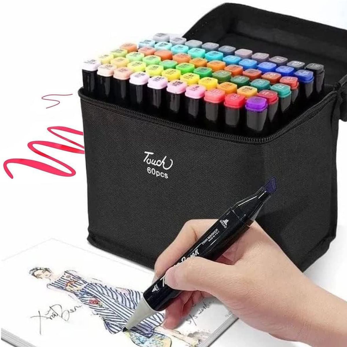 OEM - Plumones Doble Punta Marcadores Colores de 60pcs