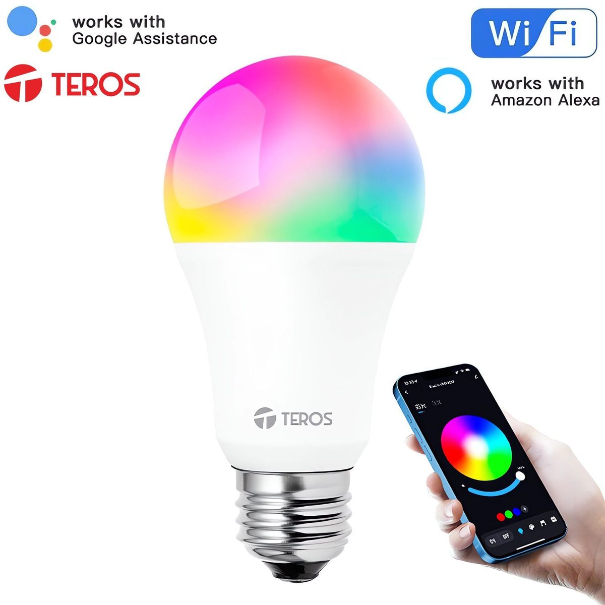 TEROS - Foco Inteligente Smart Led Rgb Wifi Teros 9w Alexa Y Google