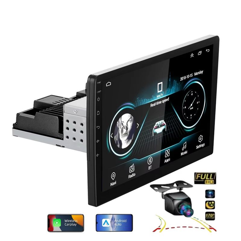 GENERICO - Autoradio Android FHD 1 Din 10"Pulgadas Carplya/ AndroidAuto 2GB+64GB