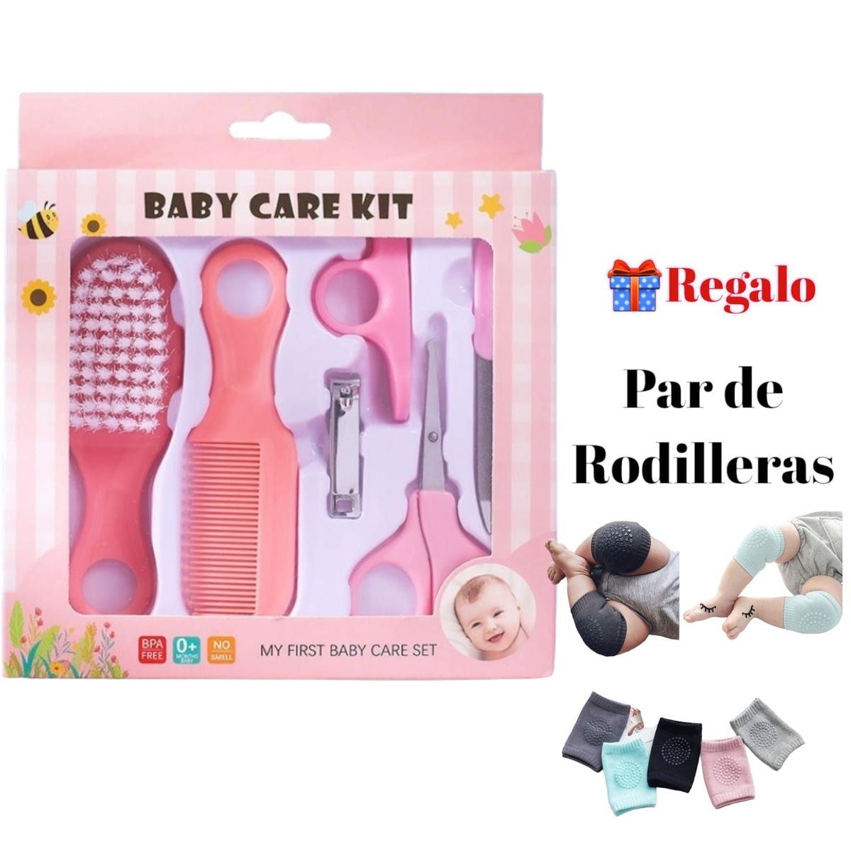 OEM - Kit de Higiene para el Cuidado del Bebé y Rodilleras d Gateo