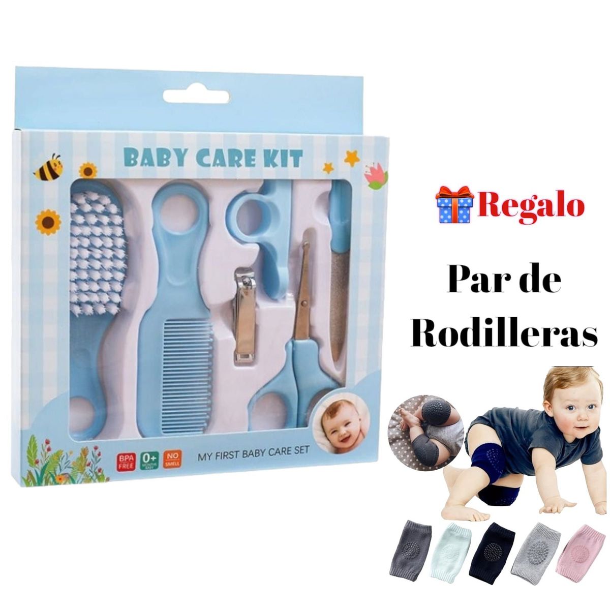 OEM - Kit de Higiene para el Cuidado del Bebé y Rodilleras d Gateo