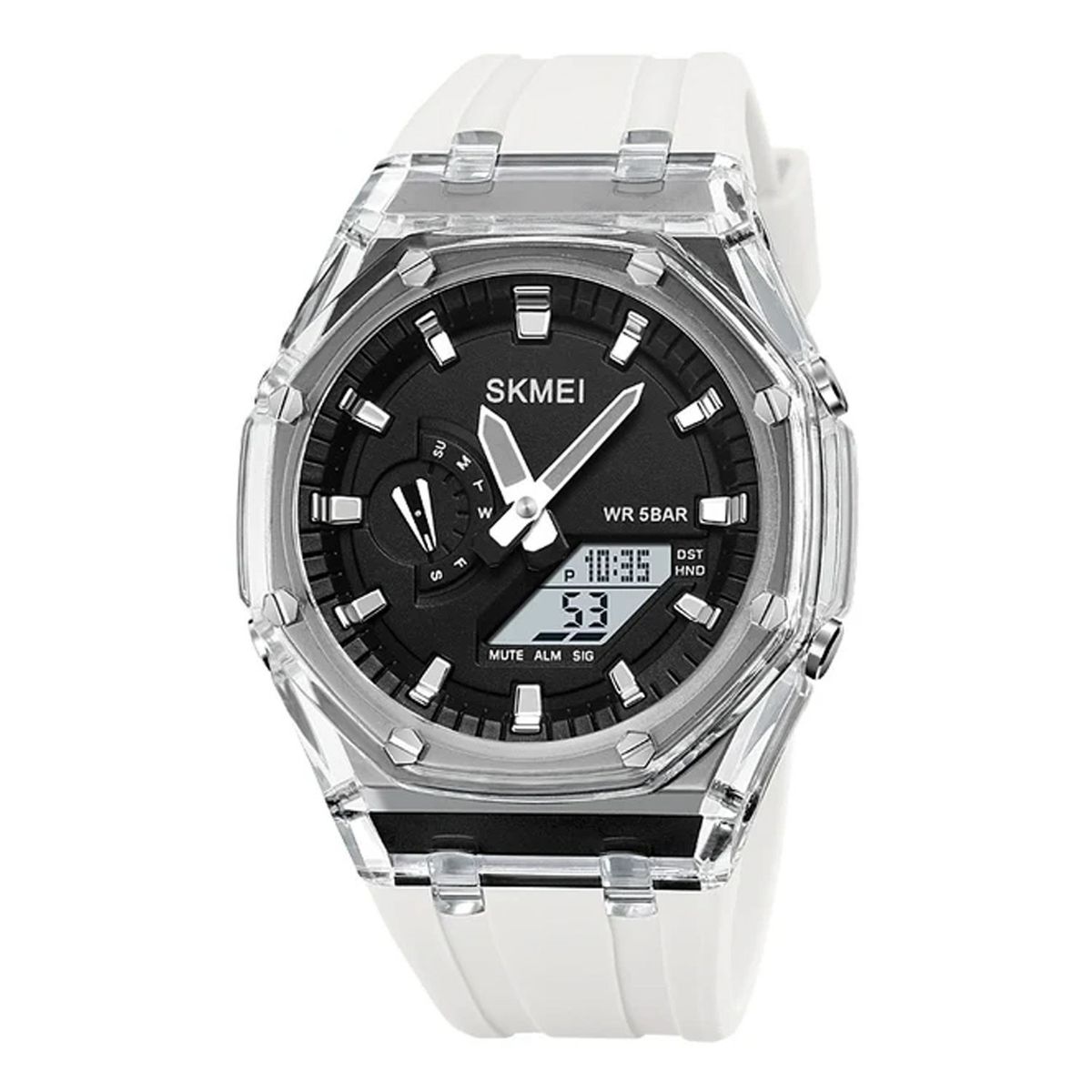 SKMEI - RELOJ MODA HOMBRE DEPORTIVO CORREA BLANCO - TIPO G-SHOCK