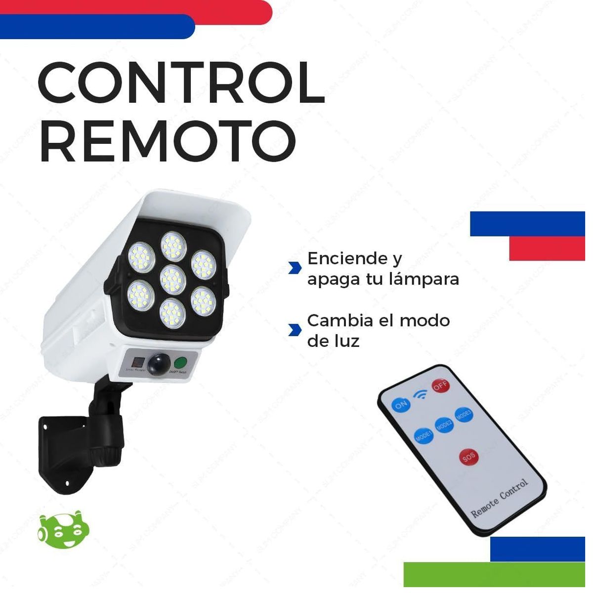 GENERICO - Lampara Solar Led Tipo Cámara De Seguridad Con Sensor Movimiento