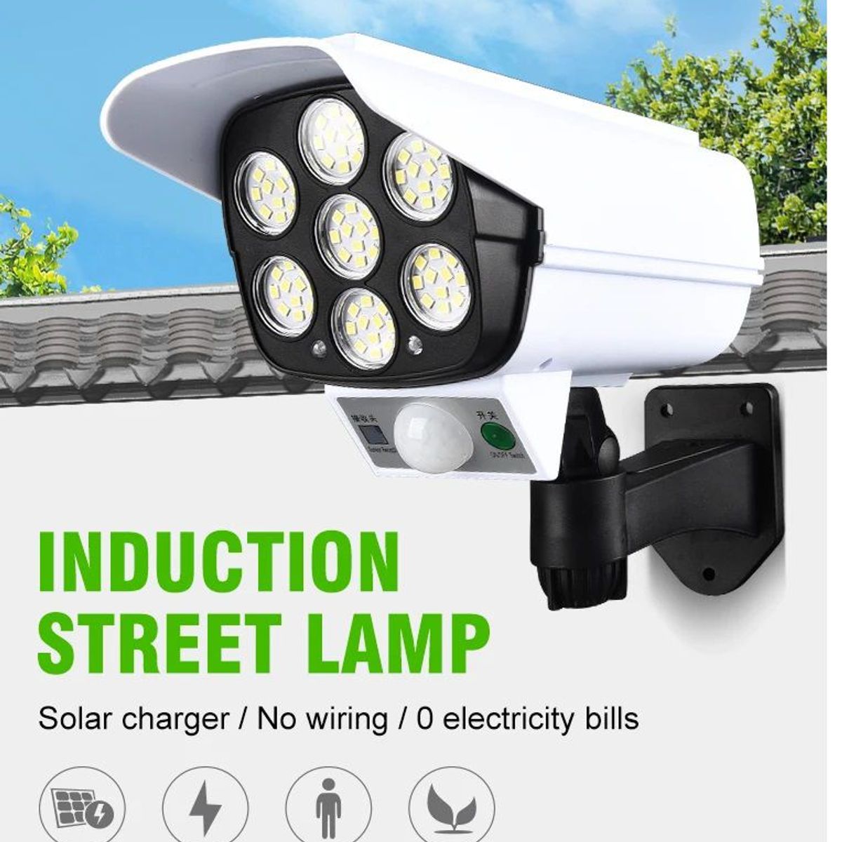 OEM - Lampara Solar Led Tipo Cámara De Seguridad Con Sensor Movimiento