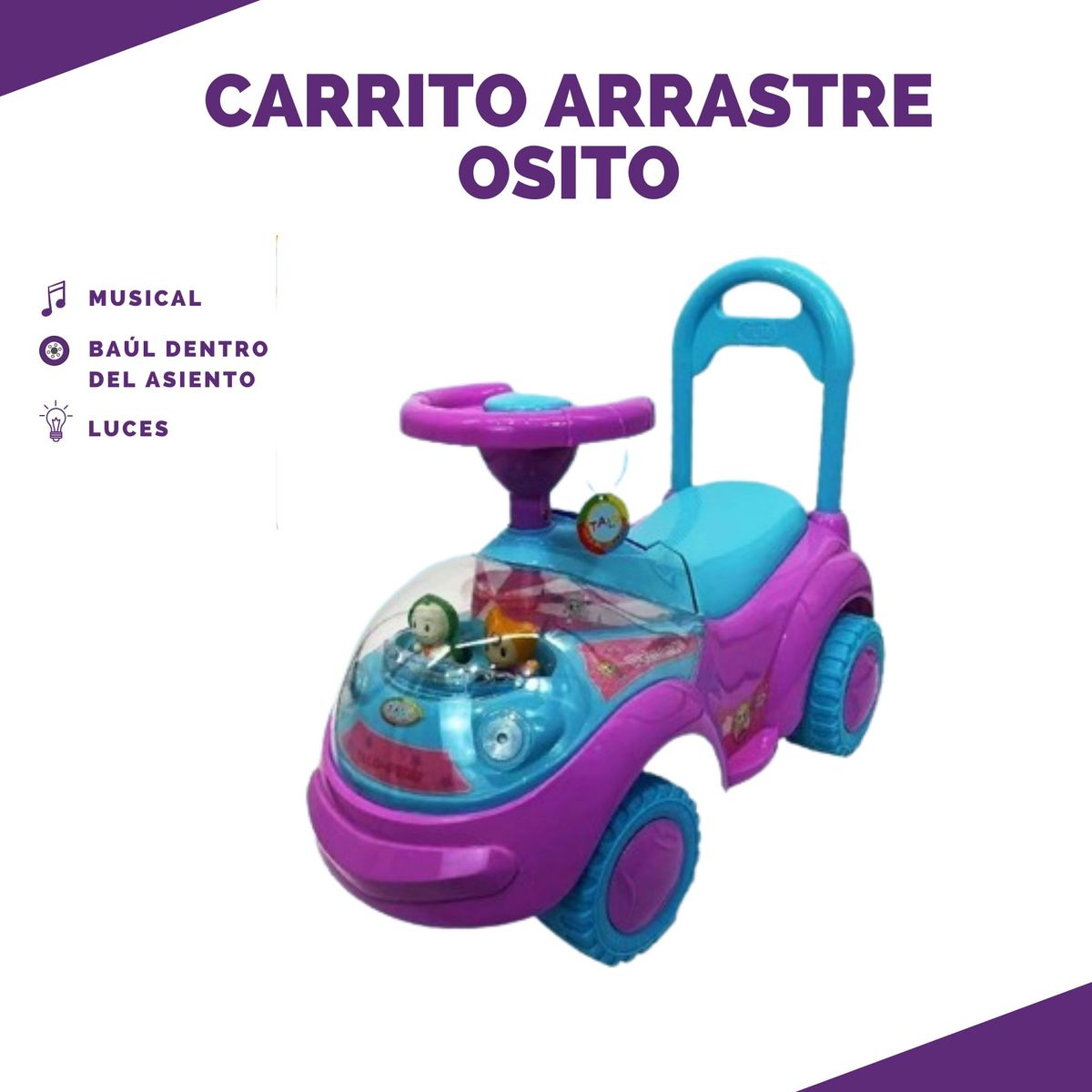 GENERICO - Carro de Juguete de Arrastre Oso para Niña