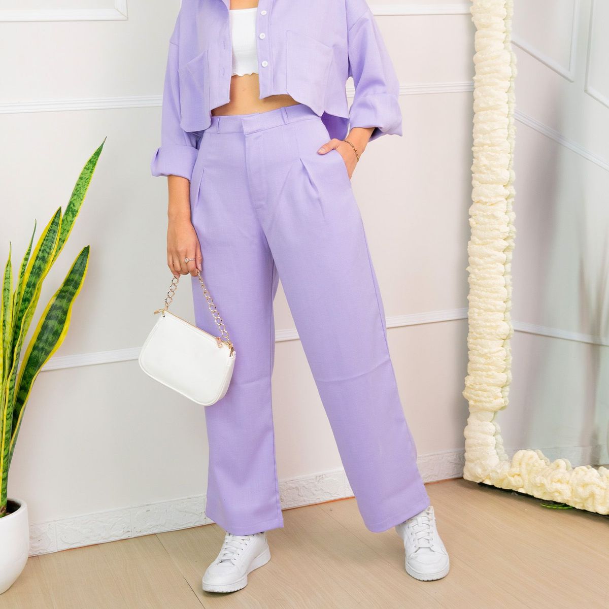 ROXJES JEANS - Pantalon Lino Estilo Sastrero Mujer Roxjes