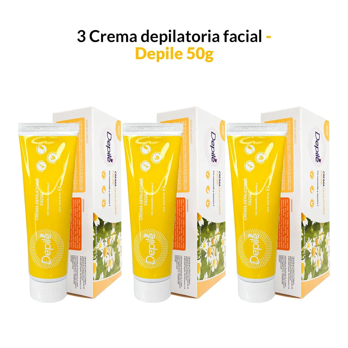 GENERICO - 3 Crema depilatoria facial 50ml  Depile