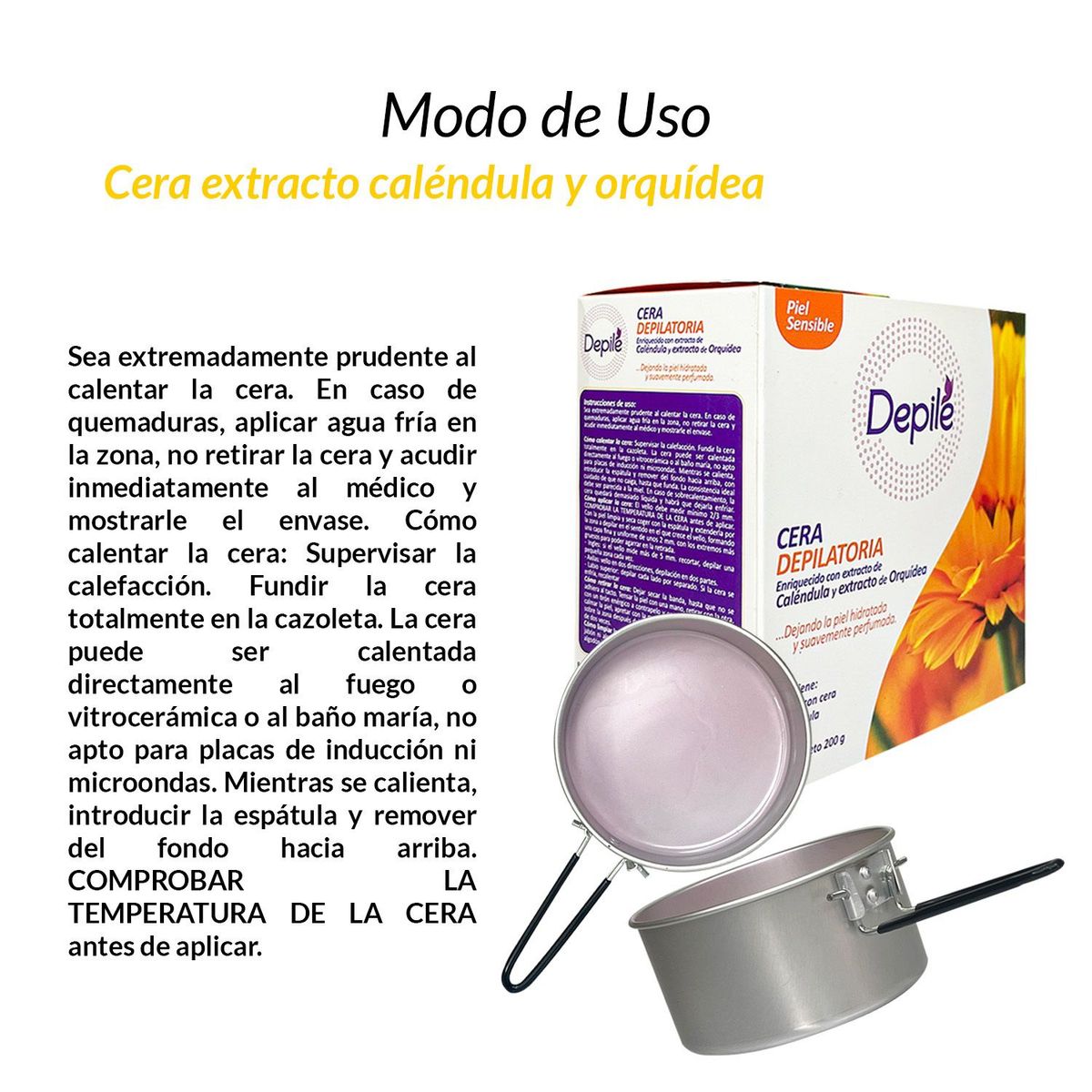 GENERICO - Cera extracto caléndula y orquídea 200g - Depile