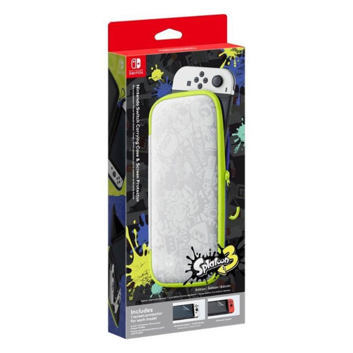 NINTENDO - Estuche y Lámina Protectora para Nintendo Switch Edición Splatoon 3