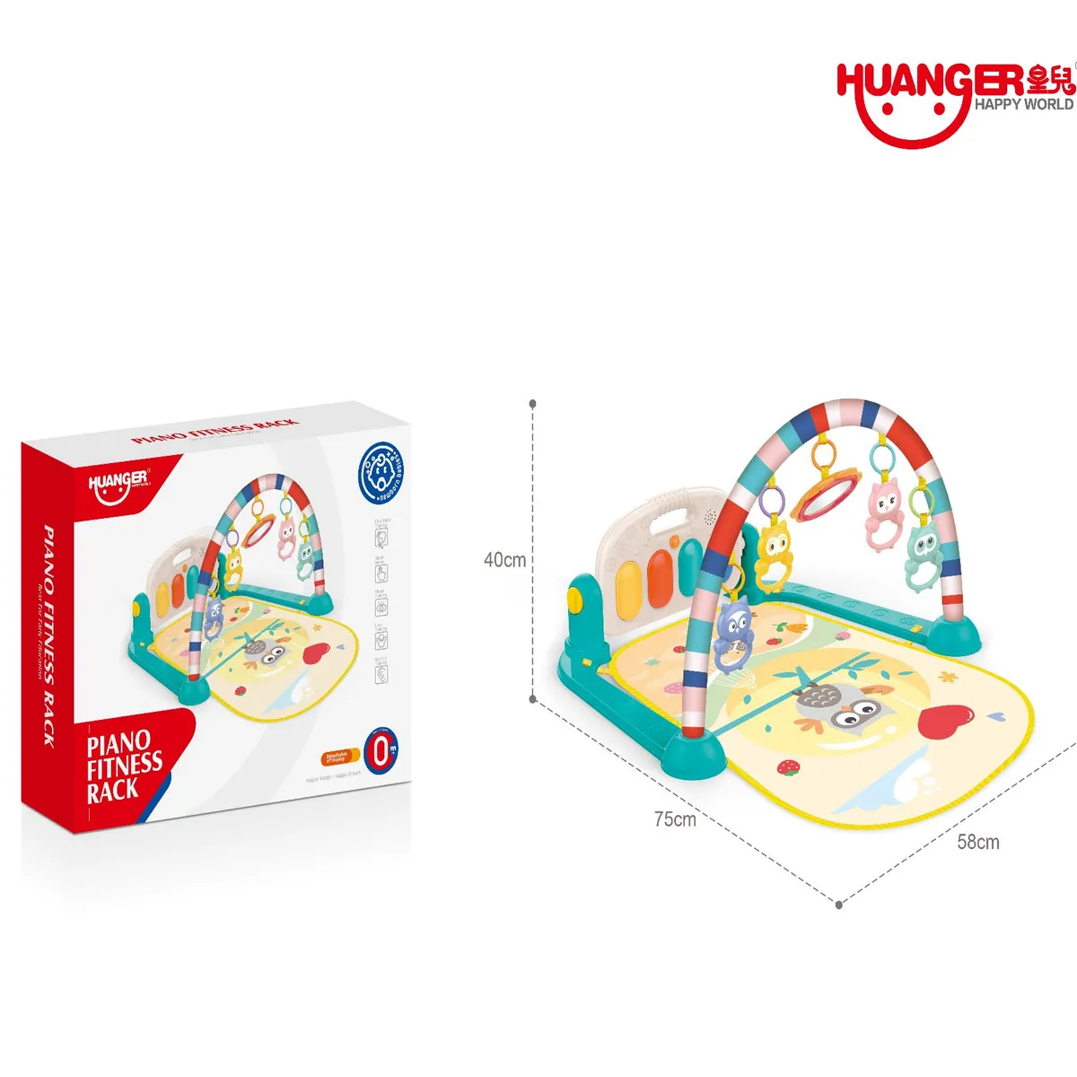 GENERICO - Gimnasio para Bebe con Piano Musical 3 en 1 Color Verde