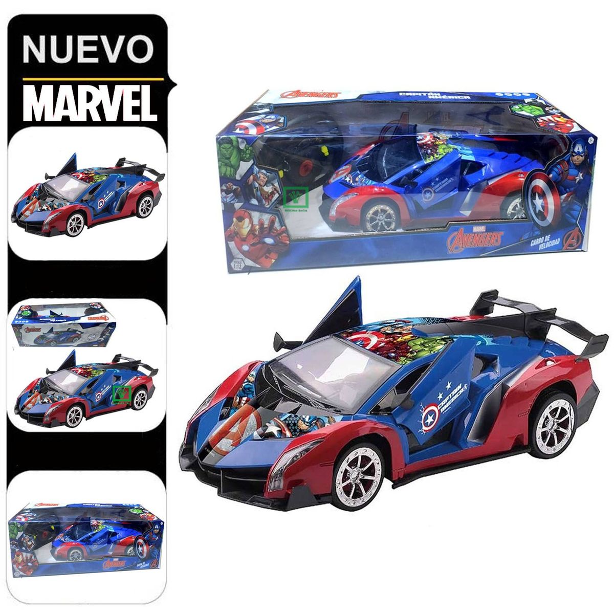 MARVEL - Carro de Velocidad Con Control Remoto Avengers