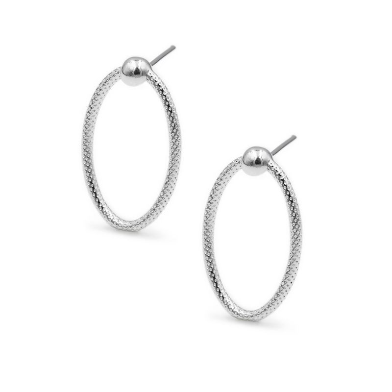AMBAR JOYERIA - Aretes Maki Oval Bolita Plata 925