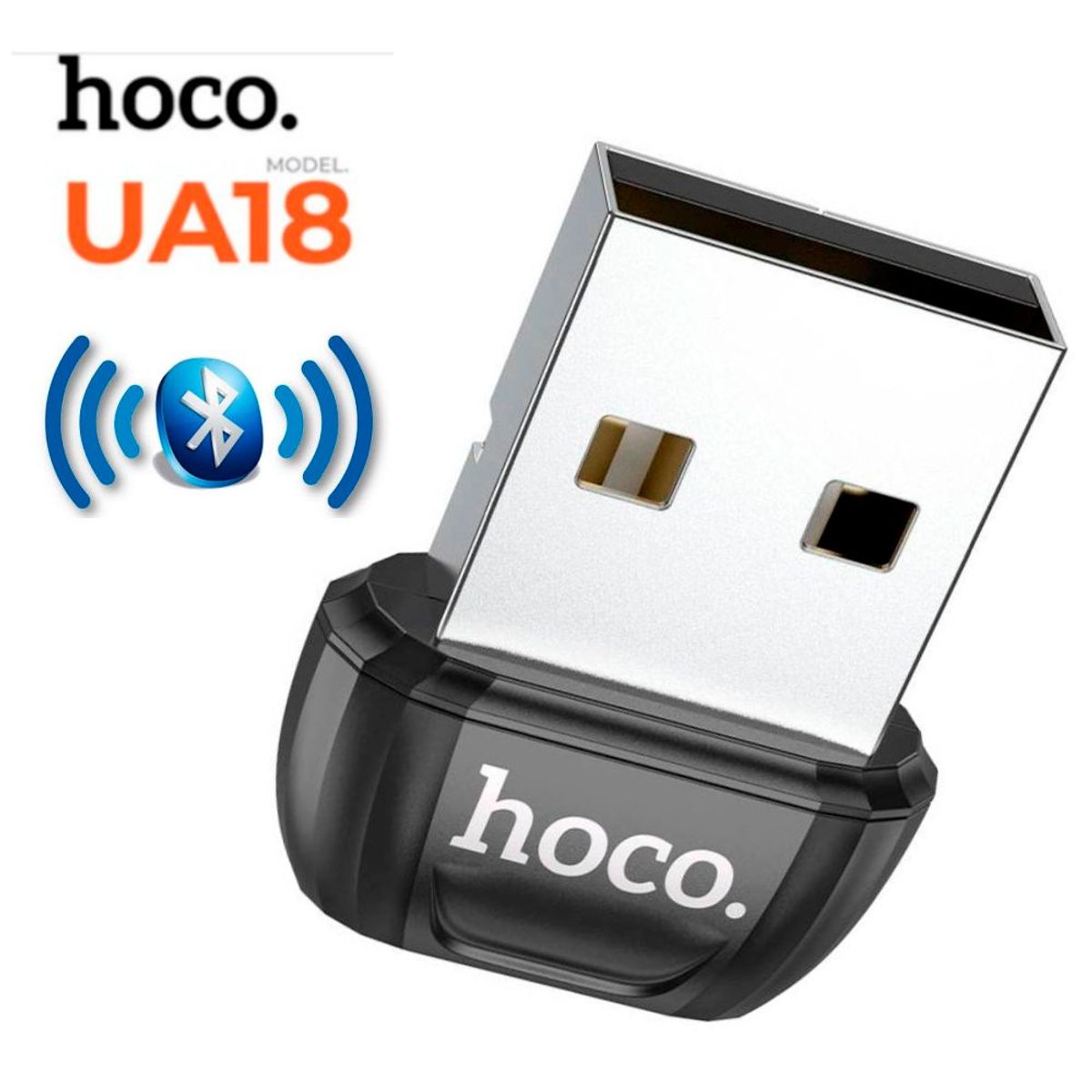 Adaptador USB Bluetooth UA18 HOCO Transmisor TV Laptop Sin Cables, marca HOCO - Foto Principal