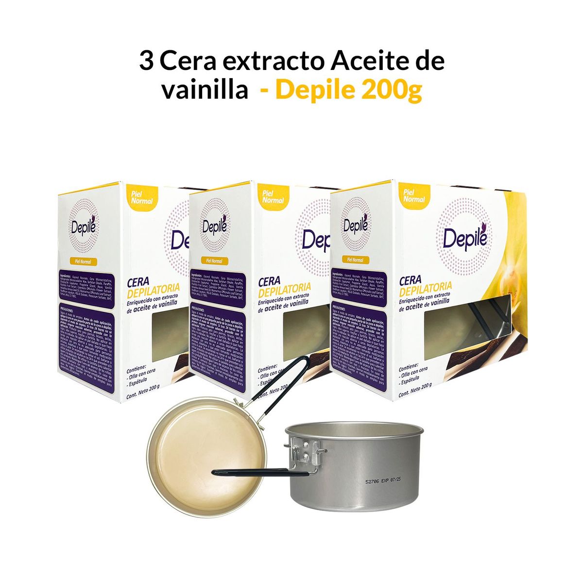 GENERICO - 3 Cera extracto Aceite de vainilla 200g - Depile