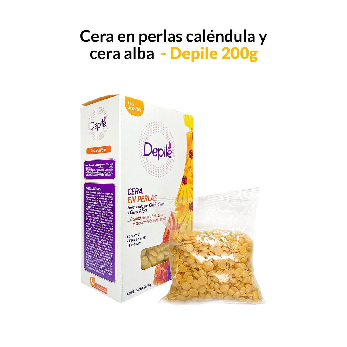 GENERICO - Cera en perlas caléndula y cera alba 200g - Depile