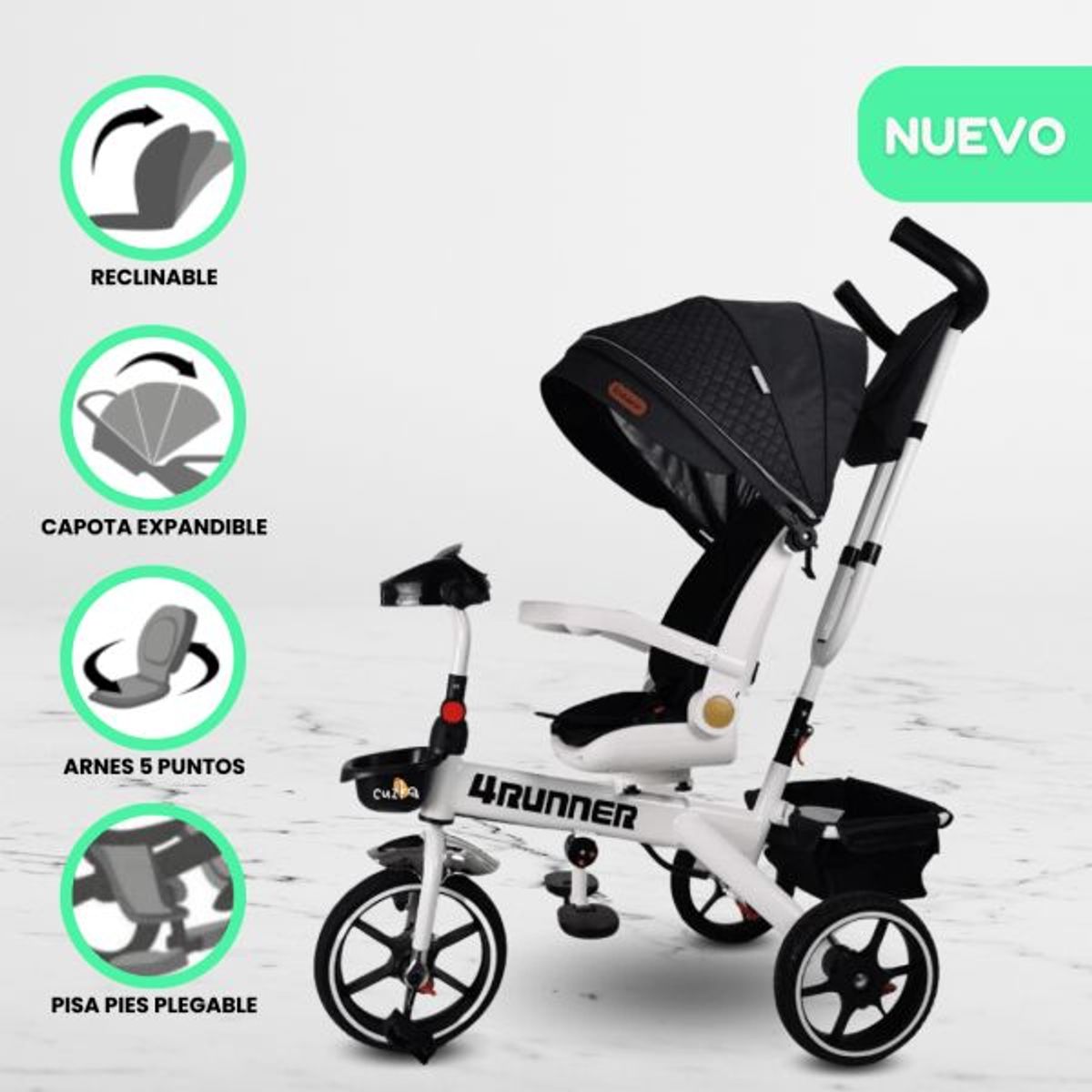 GENERICO - Triciclo Guiador para Niños «RUNNER 4» Black