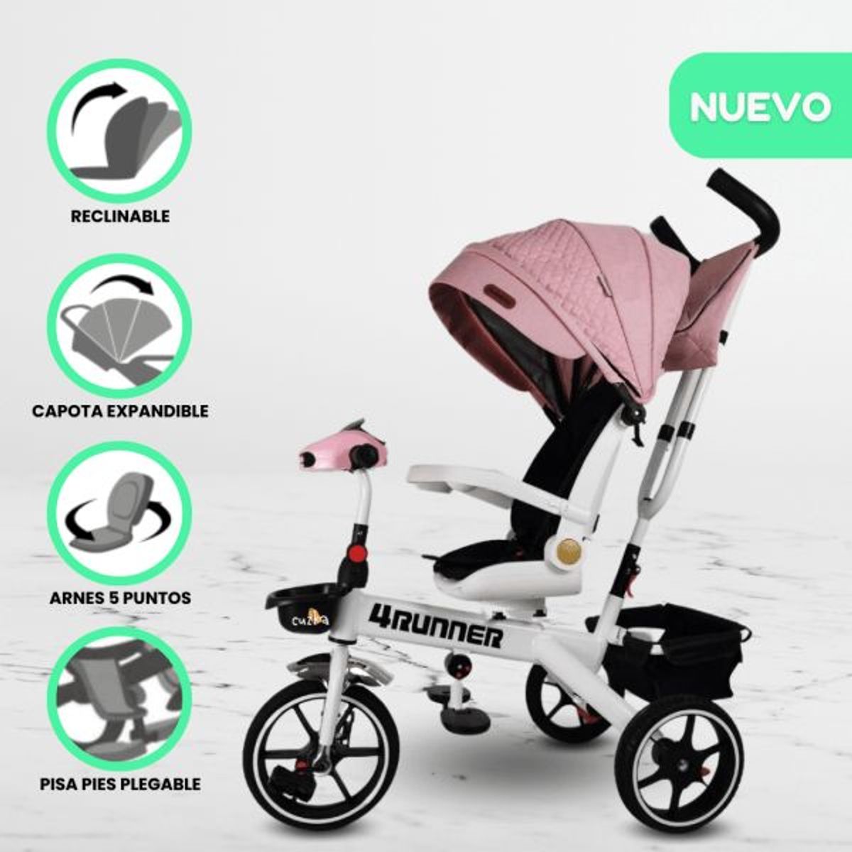GENERICO - Triciclo Guiador para Niños «RUNNER 4» Pink