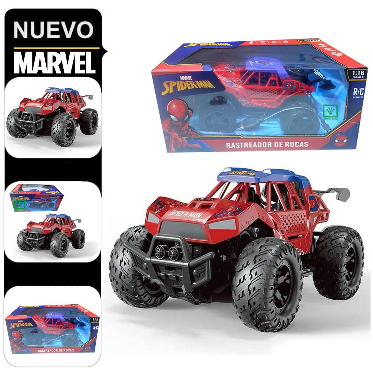 MARVEL - Carro Rastreador de Rocas SPIDER-MAN con Control