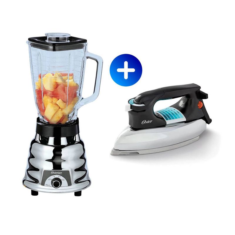 OSTER - Licuadora Oster 2 Velocidades  600W + Plancha Pesada plateada