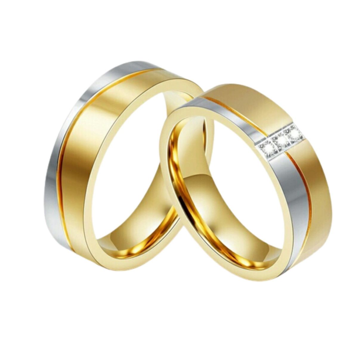 GENERICO - Anillo de Matrimonio Gold Dream Mujer Bañado Oro 18K Novia Genieka