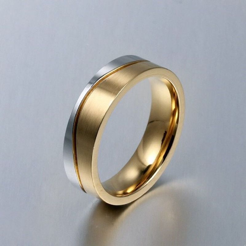 GENERICO - Anillo de Matrimonio Gold Dream Hombre Bañado Oro 18K Novio - Genieka