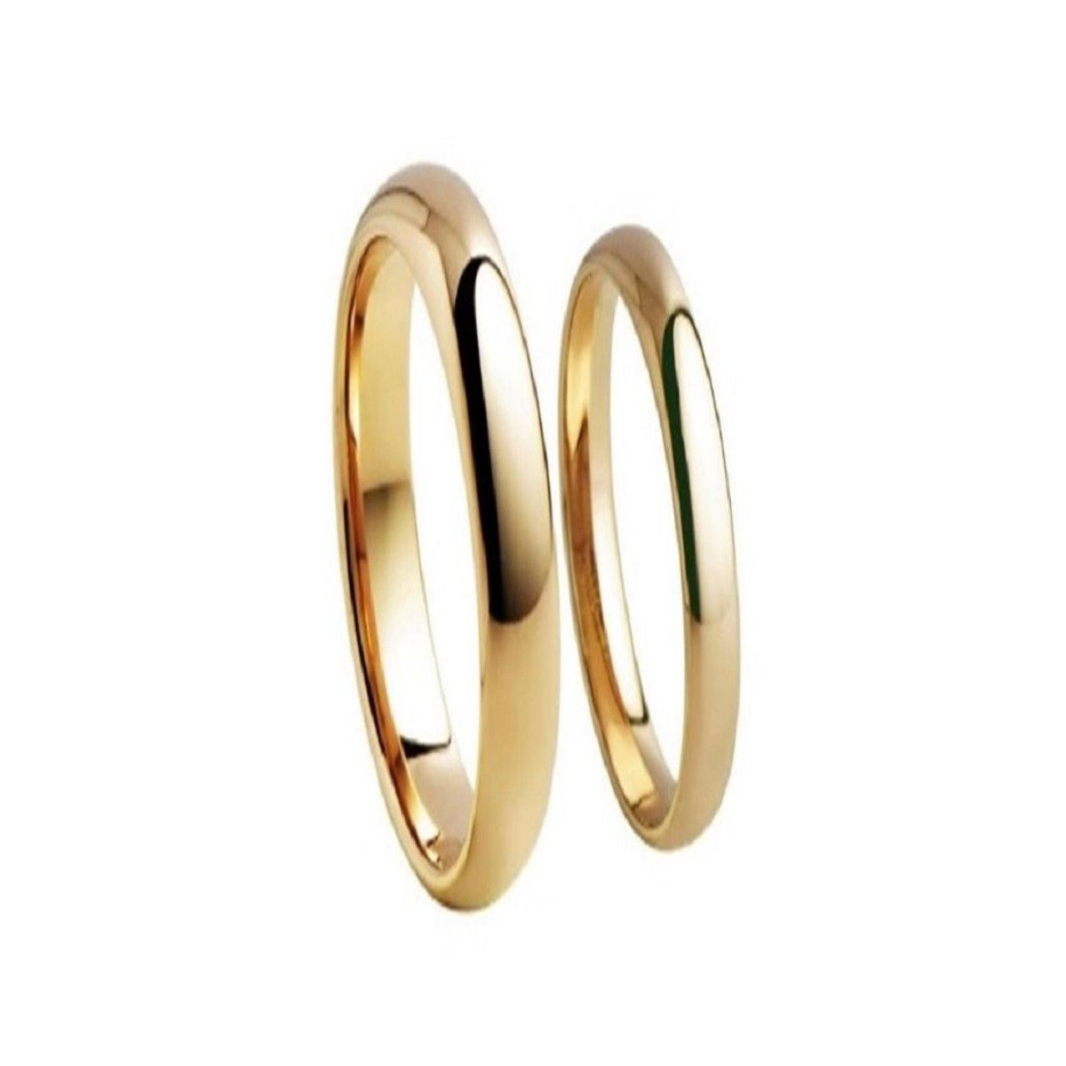 GENERICO - Anillo Matrimonio Alianza Delgados Hombre Bañado Oro 18K Novio Genieka
