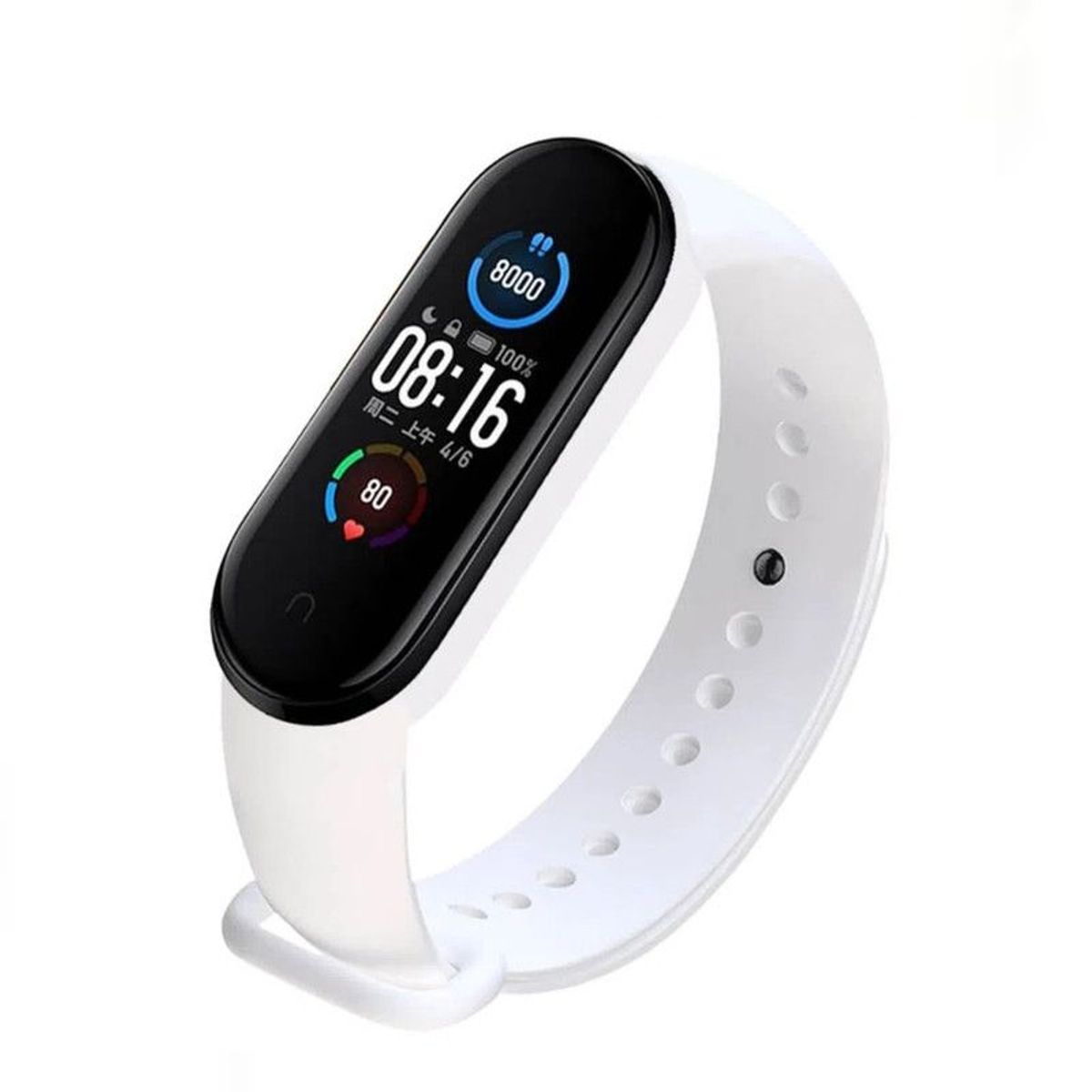 GENERICO - Correa de Silicona Para Xiaomi Mi Band 5,6 Y 7 - BLANCO