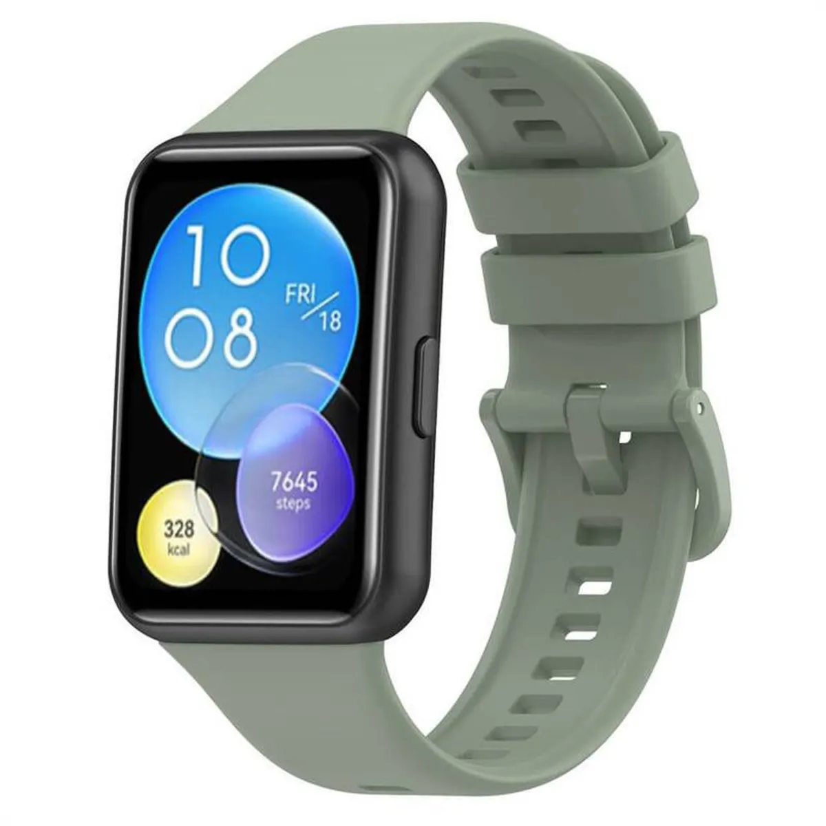 GENERICO - Correa de Silicona Para Huawei FIT 2 - VERDE CLARO