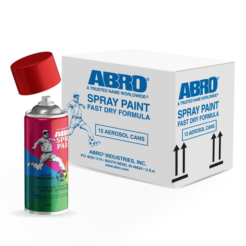 ABRO - Pintura en Spray Rojo Fuego 073C - caja x12 latas