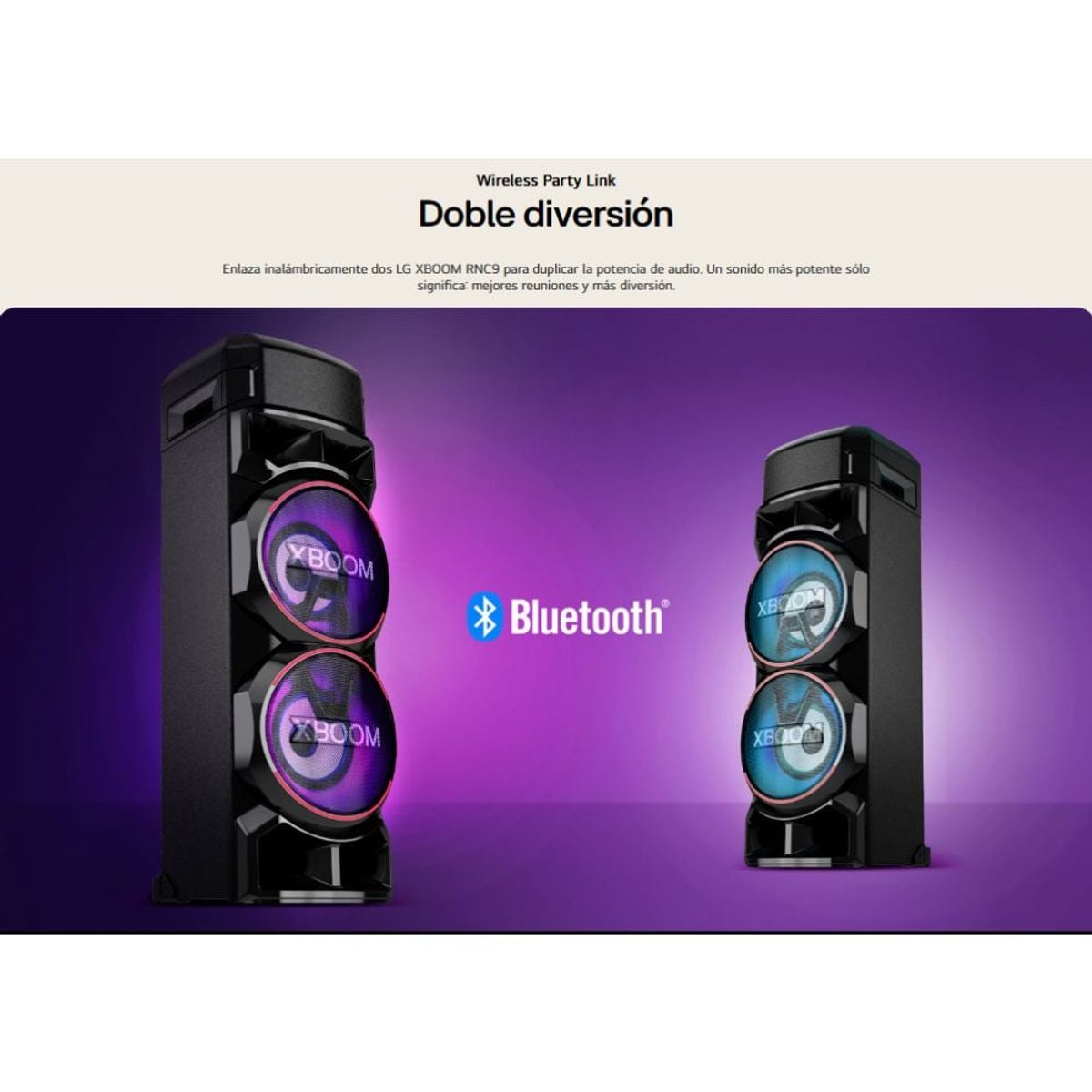 LG - Parlante Bluetooth LG XBOOM RNC9 - Altavoz Ideal para Fiestas y Karaoke