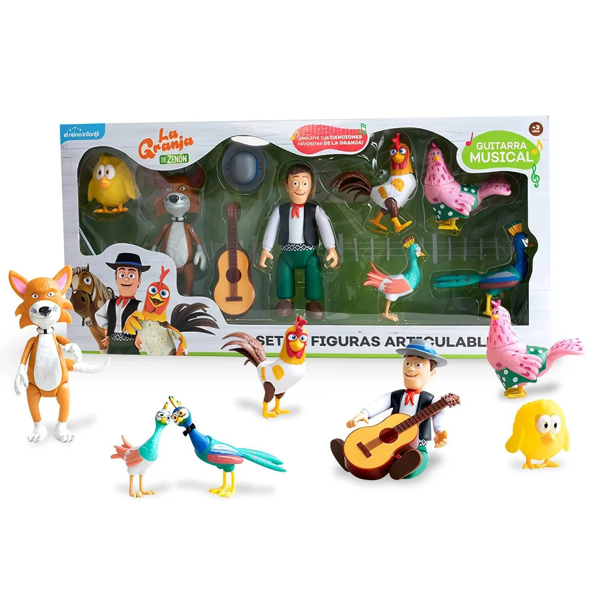 LA GRANJA DE ZENON - Set de Figuras Articulables La Granja de Zenón 8 Piezas