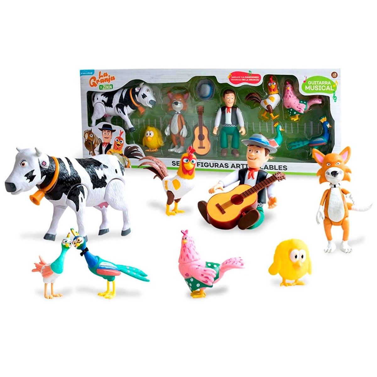 LA GRANJA DE ZENON - Set de Figuras Articulables La Granja de Zenón 9 Piezas