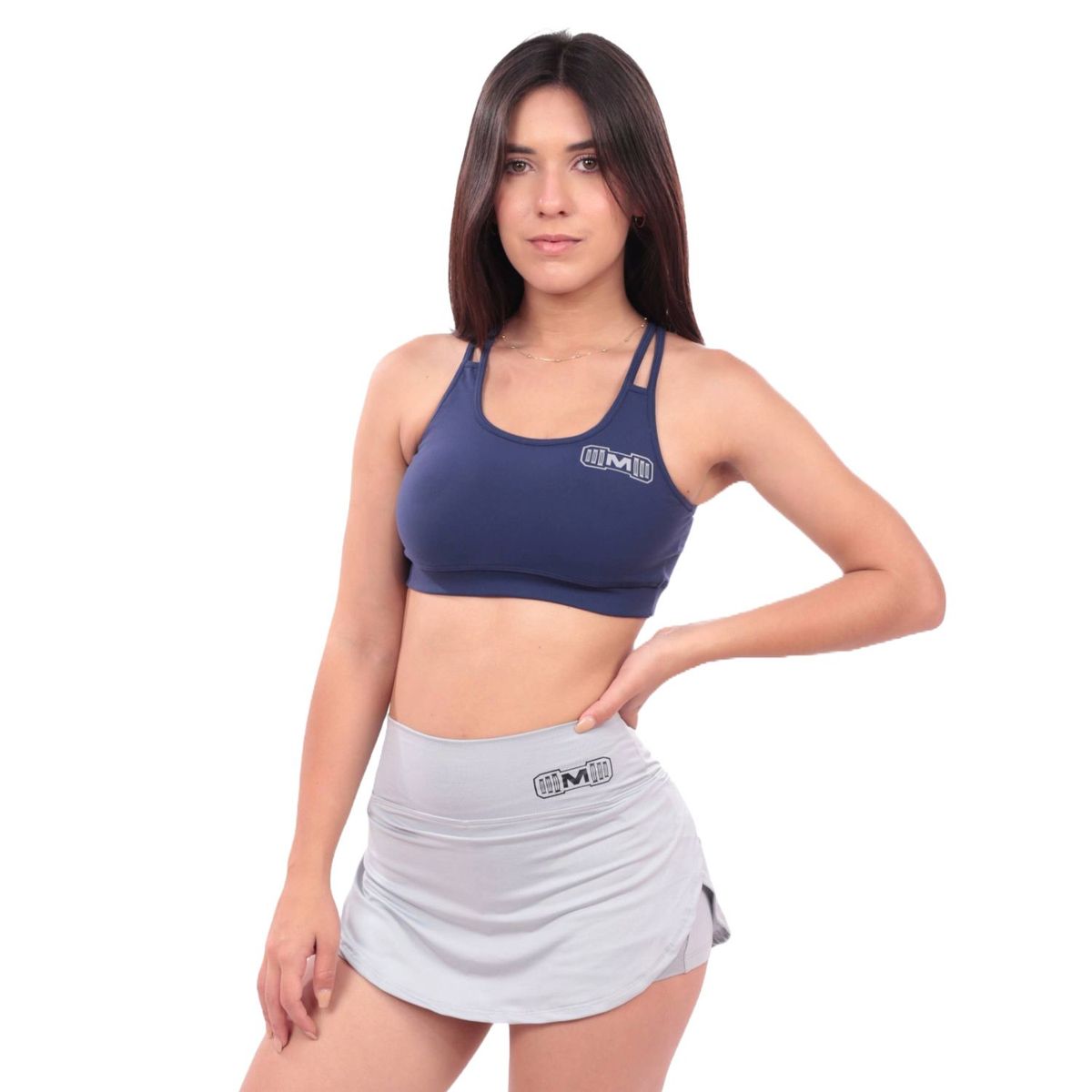 M MUSCLE MUSEUM - Top Deportivo con Tiras color Azul para Mujer