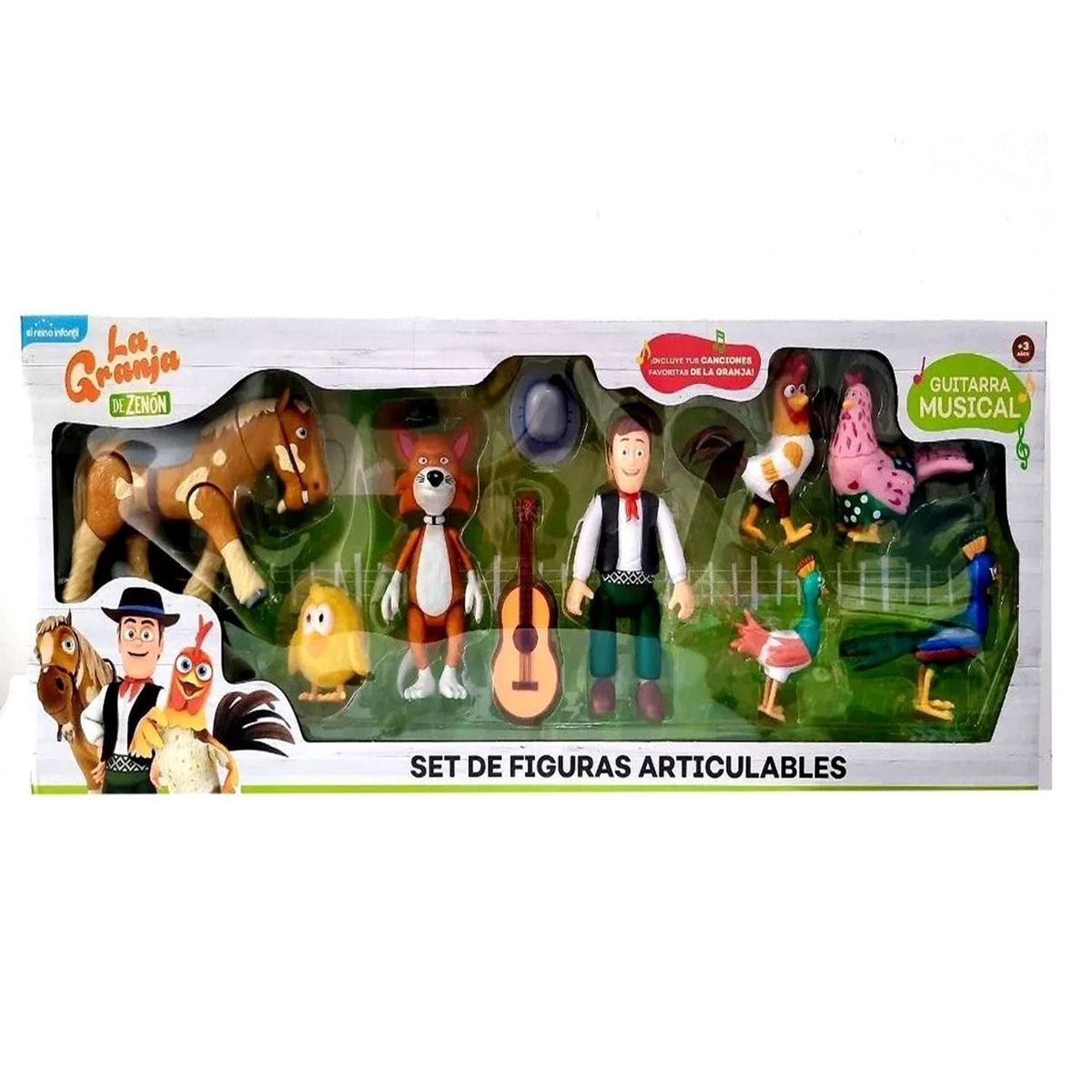 LA GRANJA DE ZENON - Set de Figuras Articulables La Granja de Zenón 9 Piezas