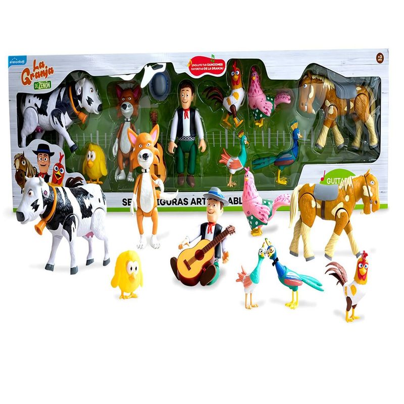 LA GRANJA DE ZENON - Set de Figuras Articulables La Granja de Zenón 10 Piezas