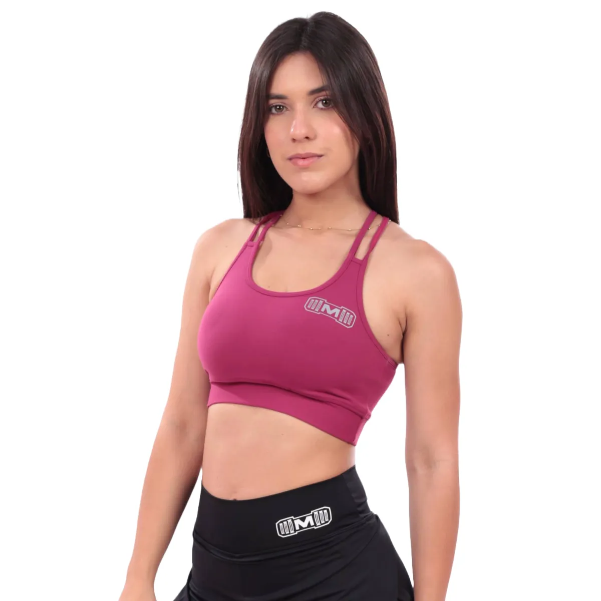 M MUSCLE MUSEUM - Top Deportivo con Tiras color Morado para Mujer