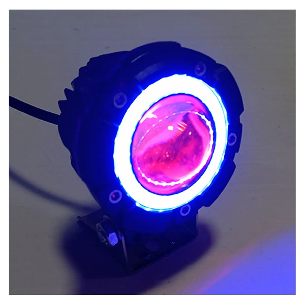 GENERICO - Exploradora Faro Led Aureola Azul Luz Fijo y Flash 5w X Par
