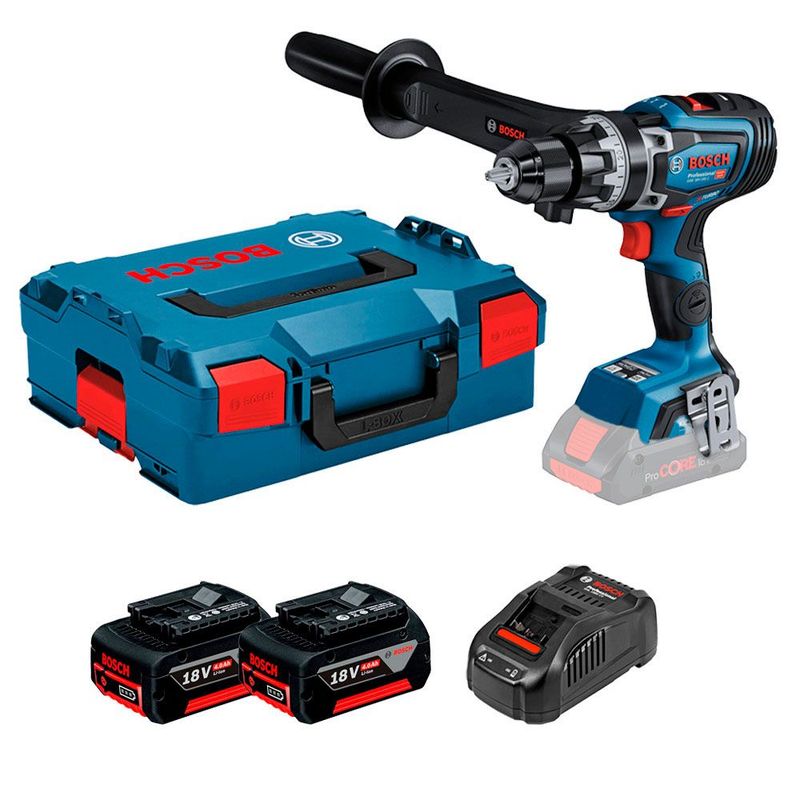 BOSCH - GSB 18V-150 C Taladro Percutor Bosch 1/2″ Biturbo 150Nm + 2 Bat 4Ah