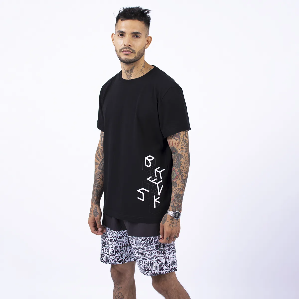 BHEVSK - Polo Estampado hombre Dark cube