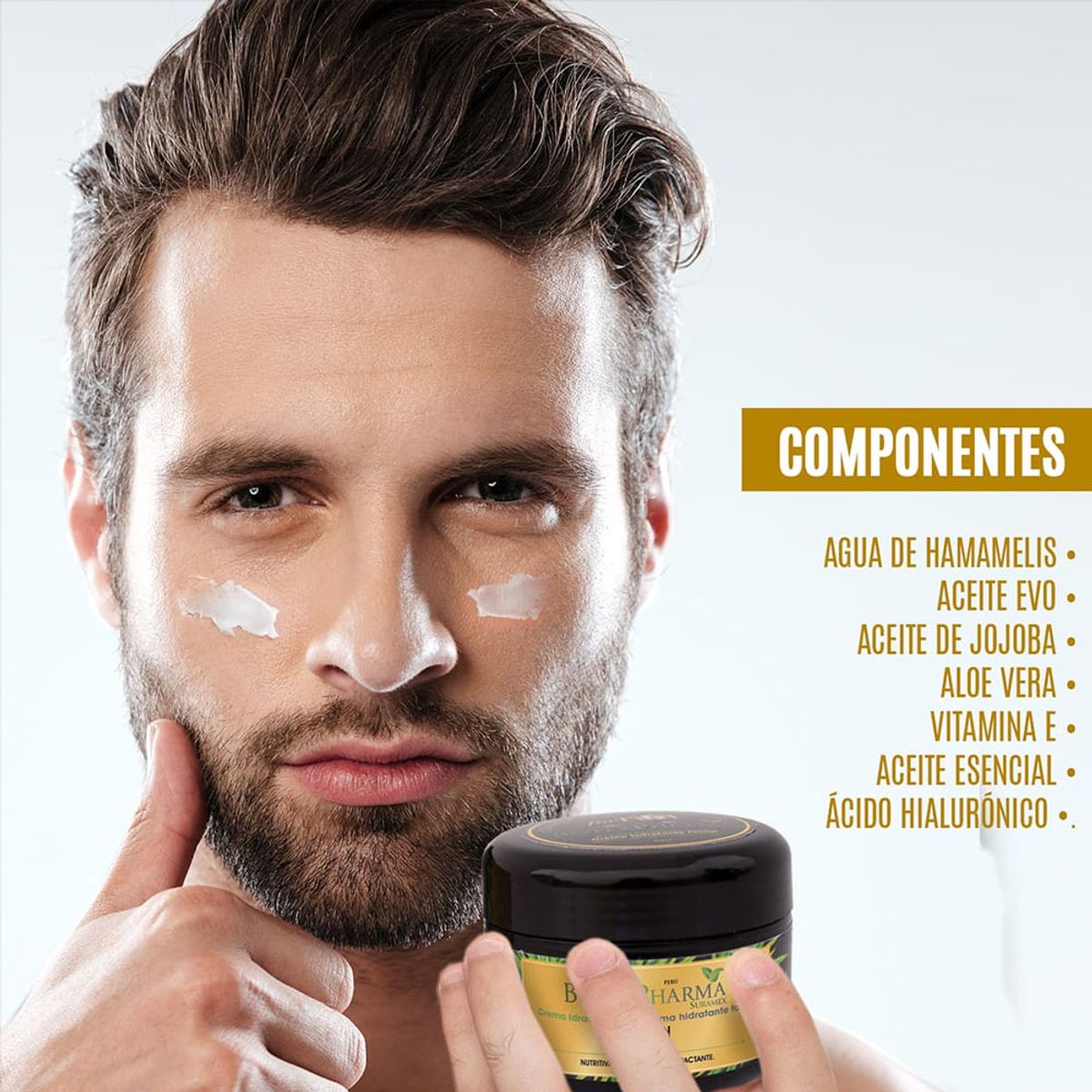 BOTEXPHARMA - CREMA HIDRATANTE HOMBRE  AC.HIALURONICO BIO NATURAL  ITALIA