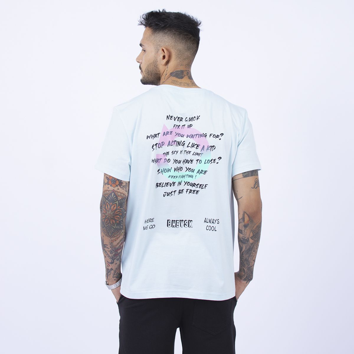 BHEVSK - Polo estampado hombre Sky Celeste