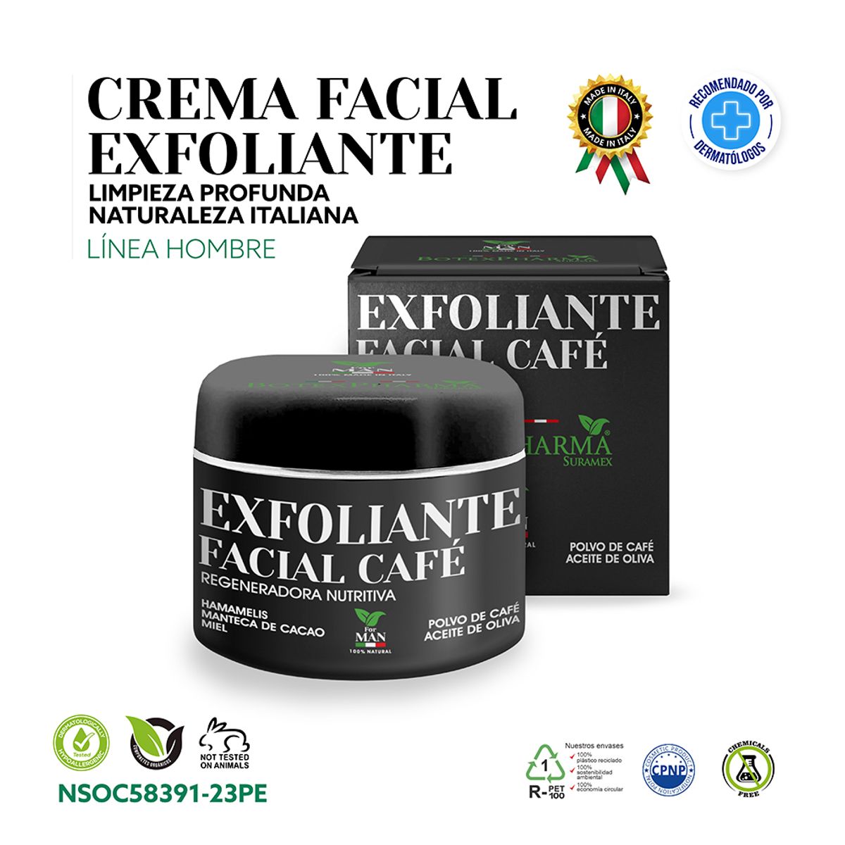 BOTEXPHARMA - Exfoliante Facial Bio Hombre La Naturaleza de Tu Piel